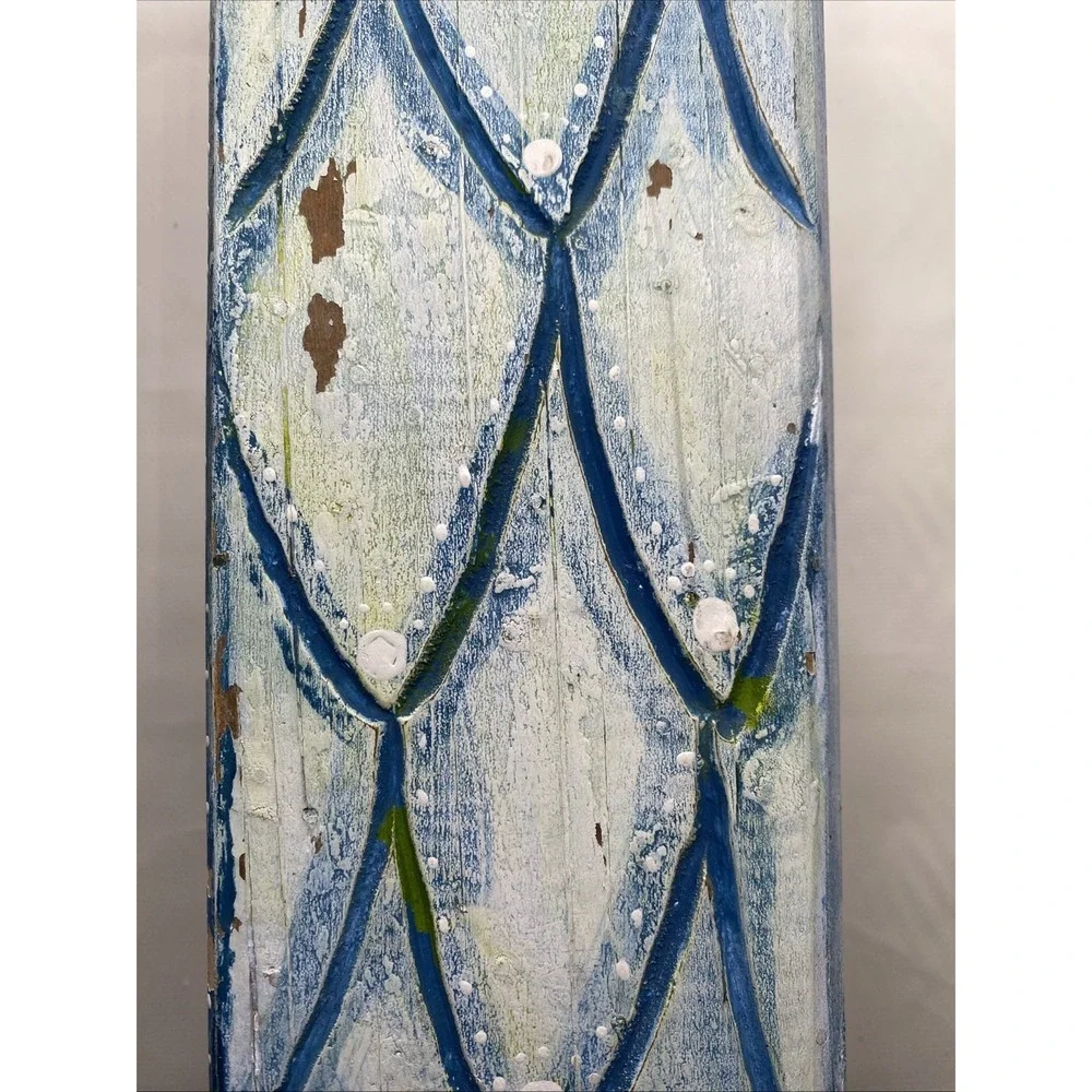 Vintage Hand Painted Wooden Rainstick Wall Panel 19